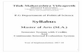 Syllabus - tmv.edu.in Political Science Syllabus... · Tilak Maharashtra Vidyapeeth (Deemed University) Vidyapeeth ... backlog of the previous syllabus within these three ... North-