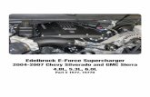 Edelbrock E-Force Supercharger you for purchasing the Edelbrock E-Force Supercharger System for 2004 to 2007 Chevy Silverado and GMC Sierra.