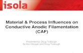 Material & Process Influences on Conductive Anodic ... & Process Influences on Conductive Anodic Filamentation ... Classic CAF Formation . ... Standard Fabric .