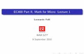 EC400 Part II, Math for Micro: Lecture 1econ.lse.ac.uk/staff/lfelli/teach/EC400 Slides Lecture 1.pdf · Alpha C. Chiang Fundamental Methods of Mathematical ... Alpha C. Chiang Fundamental