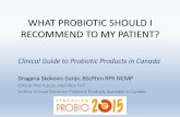 WHAT PROBIOTIC SHOULD I RECOMMEND TO MY · PDF fileWHAT PROBIOTIC SHOULD I RECOMMEND TO MY PATIENT? ... and distributed to primary care physicians and allied ... and Fem-Dophilus