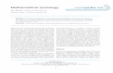 Mathematical sociology - SAGE Publications · PDF fileJohn Skvoretz and Thomas J Fararo, 2011, ‘Mathematical sociology’, Sociopedia.isa, ... mathematics in sociological theory