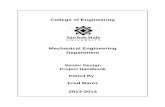 Mechanical Engineering Department - sjsu. · PDF fileCollege of Engineering Mechanical Engineering Department Senior Design Project Handbook Edited By Fred Barez 2013-2014