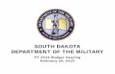 SOUTH DAKOTA DEPARTMENT OF THE · PDF fileSOUTH DAKOTA DEPARTMENT OF THE MILITARY ... The South Dakota National Guard will be the most professional, ... Office of the Adjutant General