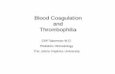 Blood Coagulation Thrombophilia - Johns Hopkins Hospital course... · Blood Coagulation and Thrombophilia ... Know the functions and mechanism of activation of factor___ in coagulation.