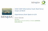 ICAO CAEP Alternative Fuels Task Force: Scope of Work ... · PDF fileICAO CAEP Alternative Fuels Task Force: Scope of Work Experiences from Spain in LCA César Velarde Manager Observatory