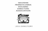 WESTERN PENNSYLVANIA HOUSING DIRECTORS  · PDF fileWESTERN PENNSYLVANIA HOUSING DIRECTORS ASSOCIATION . ... Jon Distrola, Maintenance ... Kathy Laughner, Executive Director
