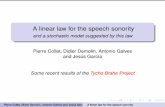 A linear law for the speech sonority - ime.usp.brgalves/apresentaccoes/mathphon.pdf · A linear law for the speech sonority ... Morse code or stress-timed languages: ... Applied to