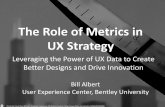 The Role of Metrics in UX Strategy - · PDF fileUX Strategy Leveraging the Power of UX Data to Create Better Designs and Drive Innovation Bill Albert User Experience Center, ... •Success