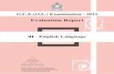 G.C.E.(O.L.) Examination - 2012 - · PDF filebasic requirement to follow certain courses of study in International Universities. It ... RESC - Hanwella Hasantha Kuruppu Munasinghe