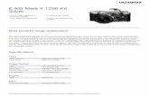 Silver E‑M5 Mark II 1250 Kit - Olympus - United · PDF fileThe OM‑D E‑M5 Mark II boasts the ... Shutter speed 1/320 ... Specifications and appearances are subject to change without