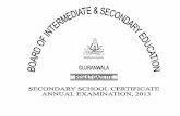 BOARD OF INTERMEDIATE & SECONDARY EDUCATION, · PDF filep(2) board of intermediate & secondary education, gujranwala secondary school certificate part-ii (annual) examination, 2013