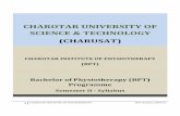 CHAROTAR UNIVERSITY OF SCIENCE & TECHNOLOGY (CHARUSAT) Sem II Syllabus.pdf · CHAROTAR UNIVERSITY OF SCIENCE & TECHNOLOGY (CHARUSAT) CHAROTAR INSTITUTE OF PHYSIOTHERAPY (BPT) Bachelor