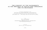 THE CONCEPT OF THE SACRAMENTS IN THE WRITINGS OF ... - Paulos · PDF fileTHE CONCEPT OF THE SACRAMENTS IN THE WRITINGS OF PAULOS MAR GREGORIOS AND ITS RELEVANCE By M. C. Kuriakose