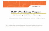 Estimating VAT Pass Through - International Monetary Fund · PDF fileSeptember 2015 Abstract ... C. Pass Through and Durable Consumption ... It is almost universally assumed in practical