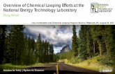 Overview of Chemical Looping Efforts at the National … Library/Events/2017/co2...• Bubbling bed (8” dia) • Vent lines (3 individually controlled) • Cyclones remove hot solids