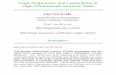 Logic Regression and Interactions in High Dimensional ...iruczins/presentations/ruczinski.03.03.jhu... · Logic Regression and Interactions in High Dimensional Genomic Data ... STAGE