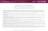 Qatar Airways Achievements Airways Achievements Airline of The Year 2011, 2012, ... (FTE) Asia Awards 2015 held in Singapore, In addition, it was named Best Middle East Airline Serving