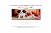 CAVALIER KING CHARLES SPANIEL CLUB, USA - · PDF fileCAVALIER KING CHARLES SPANIEL CLUB, USA ... karaoke, and a special ... For the most current and up to date show information, go
