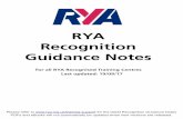 RYA Recognition Guidance Notes · PDF fileRYA Recognition Guidance Notes ... Organising exams RGN B12 ... support, as defined by the RYA in these Recognition Guidance Notes