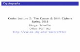 Spring 2015 Codes Lecture 2: The Caesar & Shift Ciphersmschreffler/Teaching/Spring_2015/MA_111/Codes... · Codes Lecture 2: The Caesar & Shift Ciphers ... C D E F G H I J K L M N