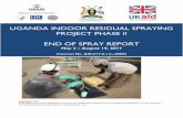 UGANDA INDOOR RESIDUAL SPRAYING PROJECT …pdf.usaid.gov/pdf_docs/PA00N5N3.pdf · ... Contracting Officer’s Representative ... A female youth spray operator in Amolatar district