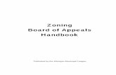 Zoning Board of Appeals Handbook - Michigan … Board of Appeals Handbook Forward: Along with the other appointed and elected municipal officials in your community, members of a zoning