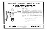 OPERATION, SERVICE PARTS MANUAL 6 - … SERVICE & PARTS MANUAL 6 AIR HOISTS Rated Loads: ... On lug suspended hoists, ... Sa cartaln to rapiK a groo\'ld pin thru nut and