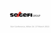 Star Conference, Milan 26 -27 March 2013 - SOGEFI · PDF fileStar Conference, Milan 26 -27 March ... Supplying 3W top players in India TATA INDICA (N 6 best sold car in 2012) TATA