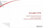 Presentazione di PowerPoint - Ansaldo · PDF file · 2017-10-20conservatively decreases over time ... This factor of correction ... - Amortization of the portion of the purchase price