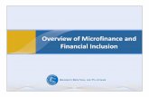 Overview of Microfinance and Financial Inclusion operations – Cooperative Development Authority for all cooperatives including those with credit operations – Microfinance Council