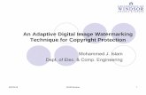 An Adaptive Digital Image Watermarking Technique for ... · PDF filezTo be transparent to the human observers, ... 2007/6/18 RCIM Seminar 12 Spatial Domain Watermarking (1) ... “An