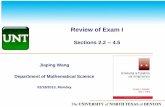 Review of Exam I - math.unt. · PDF fileDefinition of Probability . Counting Rules . Conditional Probability and Independence . Probability Distribution and Expected Values . Bernoulli,