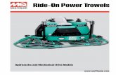 Ride-On Power Trowels - · PDF fileRide-On Power Trowels Hydrostatic and Mechanical Drive Models. Hydrostatic Ride-On Trowels Raising the bar for performance. ... EMR3 transport dolly
