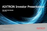 AIXTRON Investor Presentation · PDF fileAIXTRON Investor Presentation First Half 2015 Results ... This could result from a variety of factors, ... Key Financials Q2/2015* 3 *)
