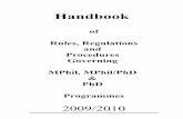 Handbook - vcampus.uom.ac.muvcampus.uom.ac.mu/pvcacd/uploads/documents/Handbook2009-2010… · An MPhil award will be made upon successful completion of substantial element of ...