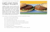VeggieBurgers from Cooking Light - State of · PDF fileLight and Tasty Veggie Burgers See recipes on the following pages for these vegetarian burgers: ♦ Open-Faced Falafel Burger
