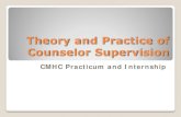 Theory and Practice of Counselor Supervision and Practice of Counselor Supervision CMHC Practicum and Internship OBJECTIVES Supervisors will be able to: Identify qualifications for