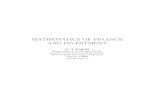 MATHEMATICS OF FINANCE AND INVESTMENT - MSU · PDF fileMATHEMATICS OF FINANCE AND INVESTMENT G. I. FALIN Department of Probability Theory ... It is based on syllabus of The Institute
