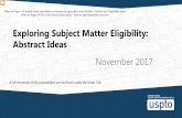 Exploring Subject Matter Eligibility: Abstract IdeasExploring Subject Matter Eligibility: Abstract ... listed on slide 37. \爀屲This presentation will also provide ... a more secure