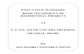 EXECUTIVE SUMMARY REDEVELOPMENT OF RESIDENTIAL PROJECT …mpcb.gov.in/notices/pdf/ExeSum_DoshiConstruction02072013_11am.pdf · EXECUTIVE SUMMARY REDEVELOPMENT OF RESIDENTIAL PROJECT