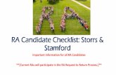 RA Candidate Checklist - University of Connecticut Candidate Checklist: Storrs & Stamford Important Information for all RA Candidates **[Current RAs will participate in the RA Request