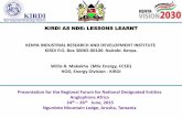 KIRDI AS NDE: LESSONS LEARNT - Climate Technology … of... ·  · 2015-06-29KIRDI AS NDE: LESSONS LEARNT ... civil and chemical engineering ... Biogas plant. KIRDI: Green Technologies