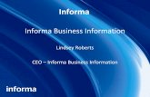 Lindsey Roberts CEO Informa Business Information Relations/investor day... · Informa Business Information ... Our Business Model •Digital. ... –established business in Australia/Asia