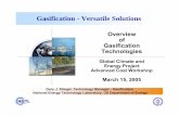 Gasification - Versatile Solutions€¦ · Gasification - Versatile Solutions Overview of Gasification ... (PSDF) Gasification ... First integrated evaluation of warm-gas contaminant