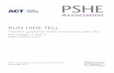 RUN HIDE TELL - National Police Chiefs' Council for Youth/Dec RUN HIDE TELL guidance and... · Reducing or extending on the lesson plan ... ‘RUN, HIDE, TELL!’ lesson plans ...