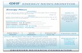 ENERGY NEWS MONITOR - Observer Research Foundation · ENERGY NEWS MONITOR. ANALYSIS / ISSUES . DATA INSIGHT Volume XII . Issue 30. 8 January 2016 GOOD] Lower price for Qatar LNG ...
