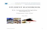 B.Sc. International Hospitality Management · Student Handbook 4 I. Welcome Welcome by the ead of School Dear Student, I would like to welcome you to the School of Hospitality Management