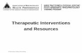 Therapeutic Interventions and Resourcesww2.rheumatology.org/ARHP/education/ARC/Lectures/06.pdf · • Interventions incorporating behavioral techniques ... - Maintain an appropriate