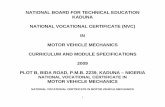 NVC MOTOR VEHICLE MECHANICS - Home | National … in Motor Vehicle Mechanics.pdf · Motor vehicle mechanics National Vocational Certificate ... 3 CMVS1 Mechanical Science 2 1 3 ...